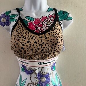 Champion Women's Tan and Black Leopard Bralette